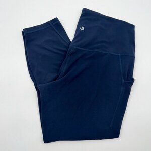 Lululemon Align High Rise Crop 23" Yoga Leggings Navy Blue Women’s 12 Athleisure